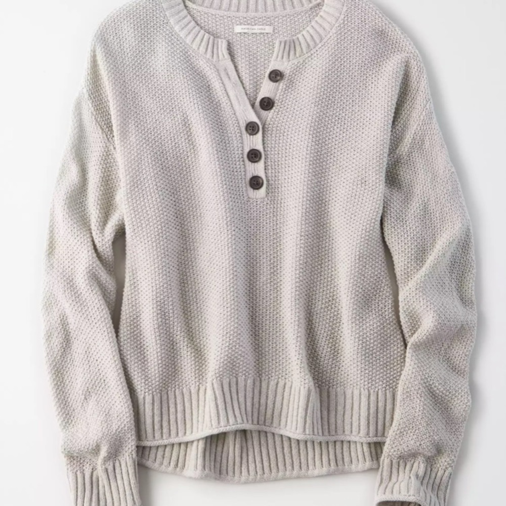 Oversized Henley sweater